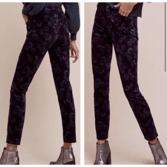 PILCRO the Letterpress Anthropologie Jeans Women 31 Skinny Script Velvet boho - Picture 14 of 15